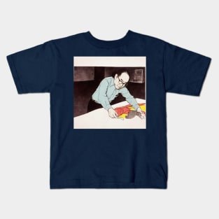 Old Asian man cooks food Kids T-Shirt